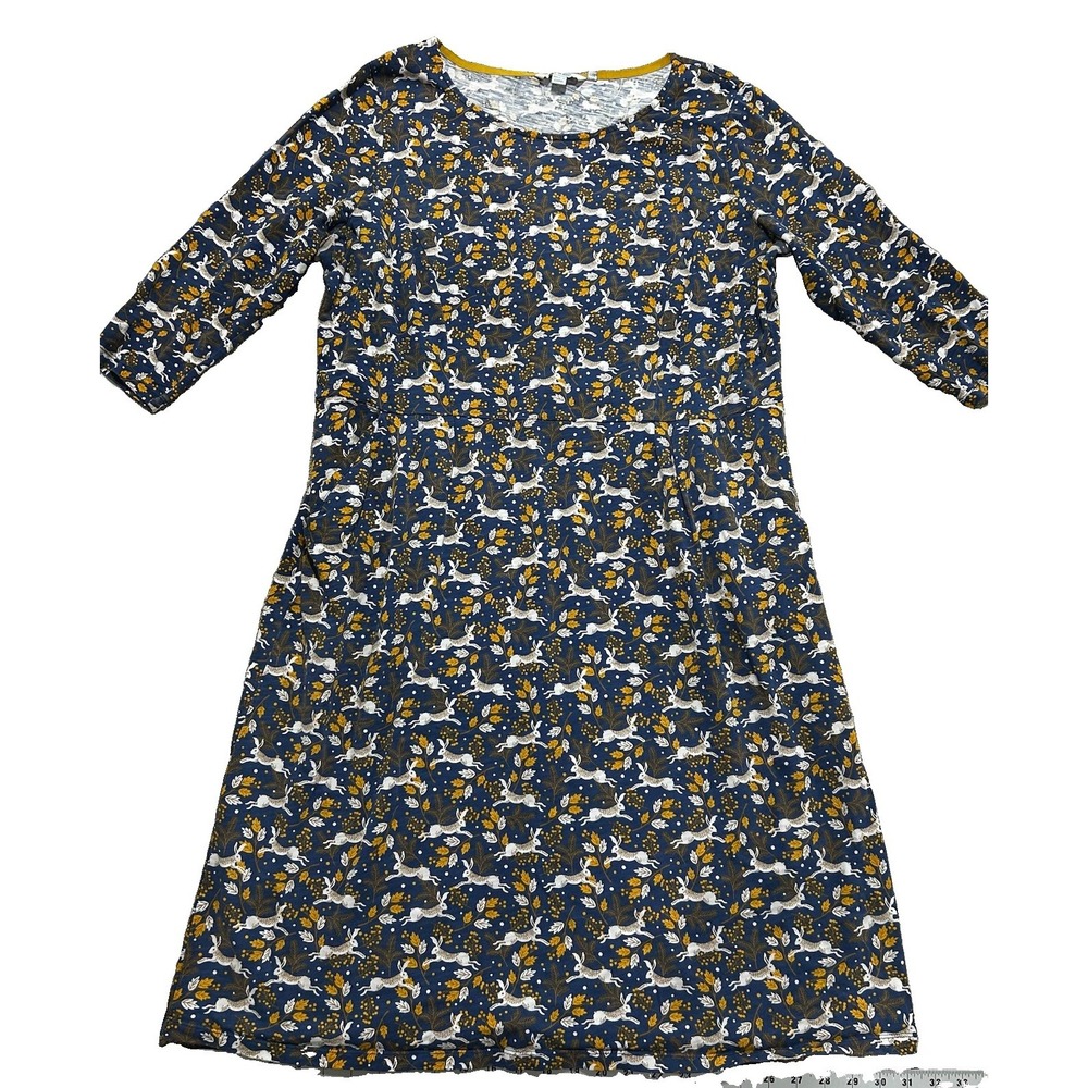 Boden Women's US 18L/ UK 22L Rabbit Hare Fall Print Penny Jersey Dress